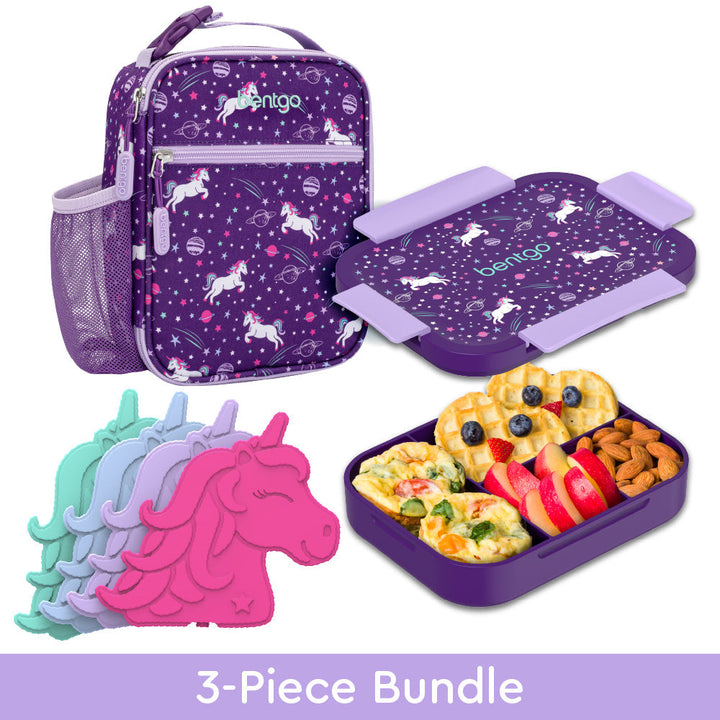 Bentgo Kids Snap & Go Lunch Box, Insulated Lunch Tote, & Ice Packs U8